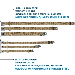 Grateful Dead Bear Seatbelt Buckle Collar - Dancing Bears Tan/Black