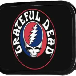 Grateful Dead Text w/Steal Your Face FCG - Black Rock Star Buckle