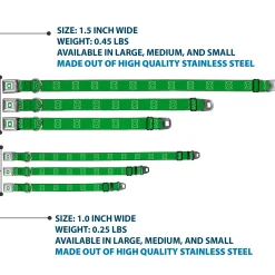 Green Lantern Logo CLOSE-UP White Green Seatbelt Buckle Collar - Green Lantern Logo Green/White