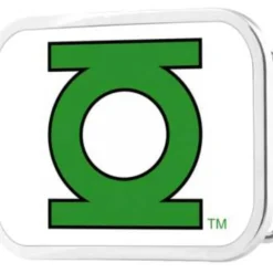 Green Lantern Logo CLOSE-UP FCG White/Green - Chrome Rock Star Buckle