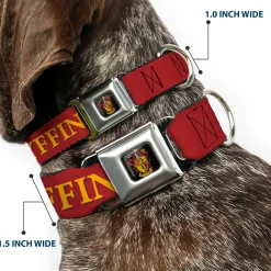 Gryffindor Crest Full Color Seatbelt Buckle Collar - Harry Potter GRYFFINDOR & Crest Black/Red
