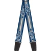 Guitar Strap - 1929 Chevrolet Bowtie Logo Stripe Blue Silver Blue