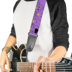 Guitar Strap - Adventure Time Lumpy Space Princess Expressions Stacked Lavender