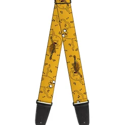 Guitar Strap - Adventure Time Jake Dancing and Violin Poses Yellow