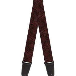 Guitar Strap - Avatar Last Airbender Fire Element Symbol Black/Red