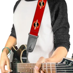 Guitar Strap - BAZINGA! Logo Burgundy