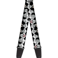 Guitar Strap - Bugs Bunny CLOSE-UP Expressions Black