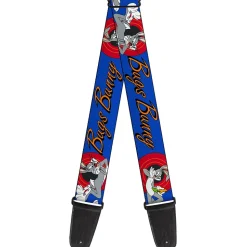 Guitar Strap - BUGS BUNNY w Bugs Poses Blue