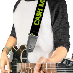 Guitar Strap - CA$H MONEY Black Green