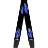 Guitar Strap - Chevy Bowtie Logo Repeat Black Blue