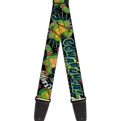 Guitar Strap - Classic Teenage Mutant Ninja Turtles Turtles Pose12 COWABUNGA! Pop Art