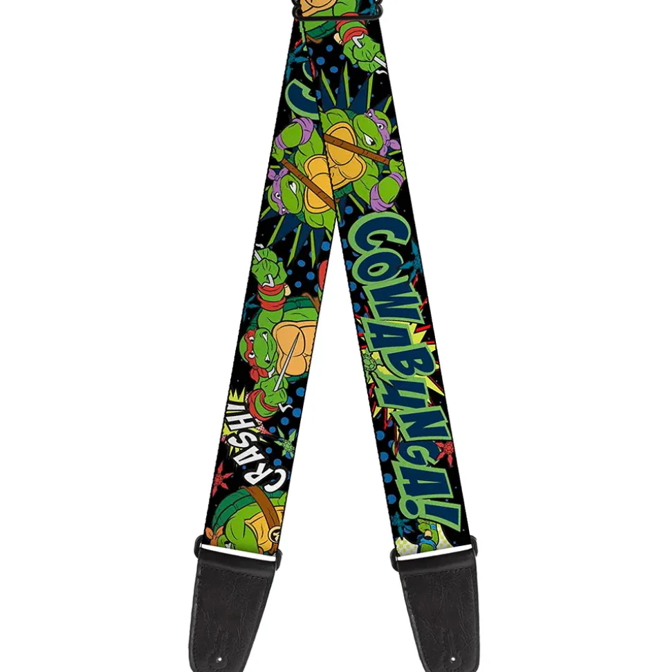 Guitar Strap - Classic Teenage Mutant Ninja Turtles Turtles Pose12 COWABUNGA! Pop Art