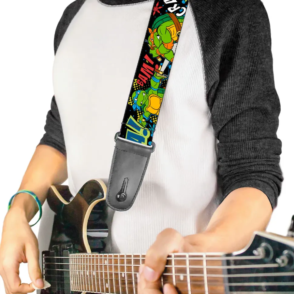 Guitar Strap - Classic Teenage Mutant Ninja Turtles Turtles Pose12 COWABUNGA! Pop Art