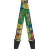 Guitar Strap - Classic TMNT Group Pose3 TMNT Logo Green Multi Color