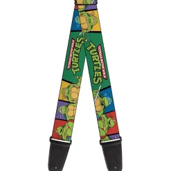 Guitar Strap - Classic TMNT Group Pose3 TMNT Logo Green Multi Color
