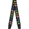 Guitar Strap - Dancing Bears Black Multi Color