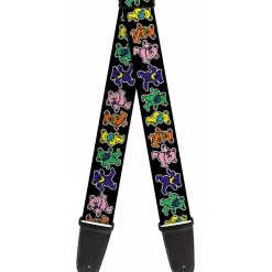 Guitar Strap - Dancing Bears Black Multi Color