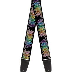 Guitar Strap - Dancing Skeletons Black Multi Color