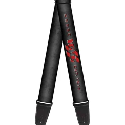 Guitar Strap - Dodge 100th Anniversary Logo Black-Gray Fade Red