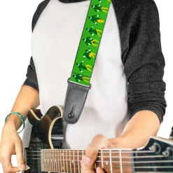 Guitar Strap - Elf Buddy the Elf Silhouette Poses Greens White Yellow