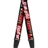 Guitar Strap - FRIDAY THE 13TH JASON VOORHIES Mask Text Black/Red/White