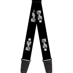 Guitar Strap - H3 Black Silver Logo REPEAT