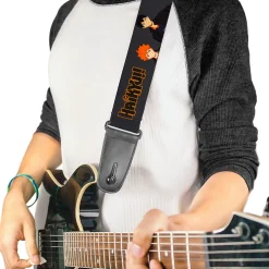 Guitar Strap - HAIKYU Hinata and Kageyama Pose and Title Logo Black/White
