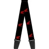 Guitar Strap - HONDA Motorcycle Logo Black Red