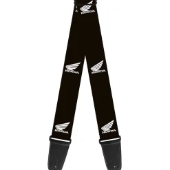 Guitar Strap - HONDA Motorcycle Logo Black White