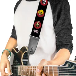 Guitar Strap - Looney Tunes Characters Bullseye Pose Black