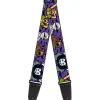 Guitar Strap - Mini Scooby Doo Halloween Bats Purple Black