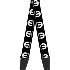 Guitar Strap - MOPAR Logo Repeat Black White