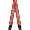 Guitar Strap - Peanuts Gang SEMI-POSITIVE VIBES Quote Red/Blues/White