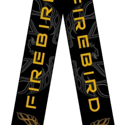 Guitar Strap - Pontiac FIREBIRD Logo Black Grays Golds