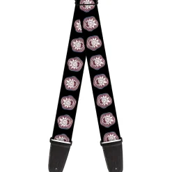 Guitar Strap - Rick and Morty Rick Vaporwave Bullseye Black/Blue/Red/White
