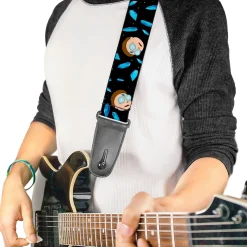 Guitar Strap - Rick and Morty Death Crystals and Morty Expression Black/Blues