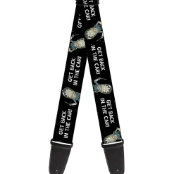 Guitar Strap - Rick and Morty Rick GET BACK IN THE CAR Pose Black/White