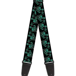 Guitar Strap - Rick and Morty Psychedelic Monster Pose Black/Greens
