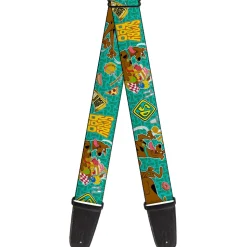 Guitar Strap - Scooby Doo & Snacks Bone Monogram Blues