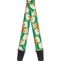 Guitar Strap - South Park Kyle Expressions Scattered Green