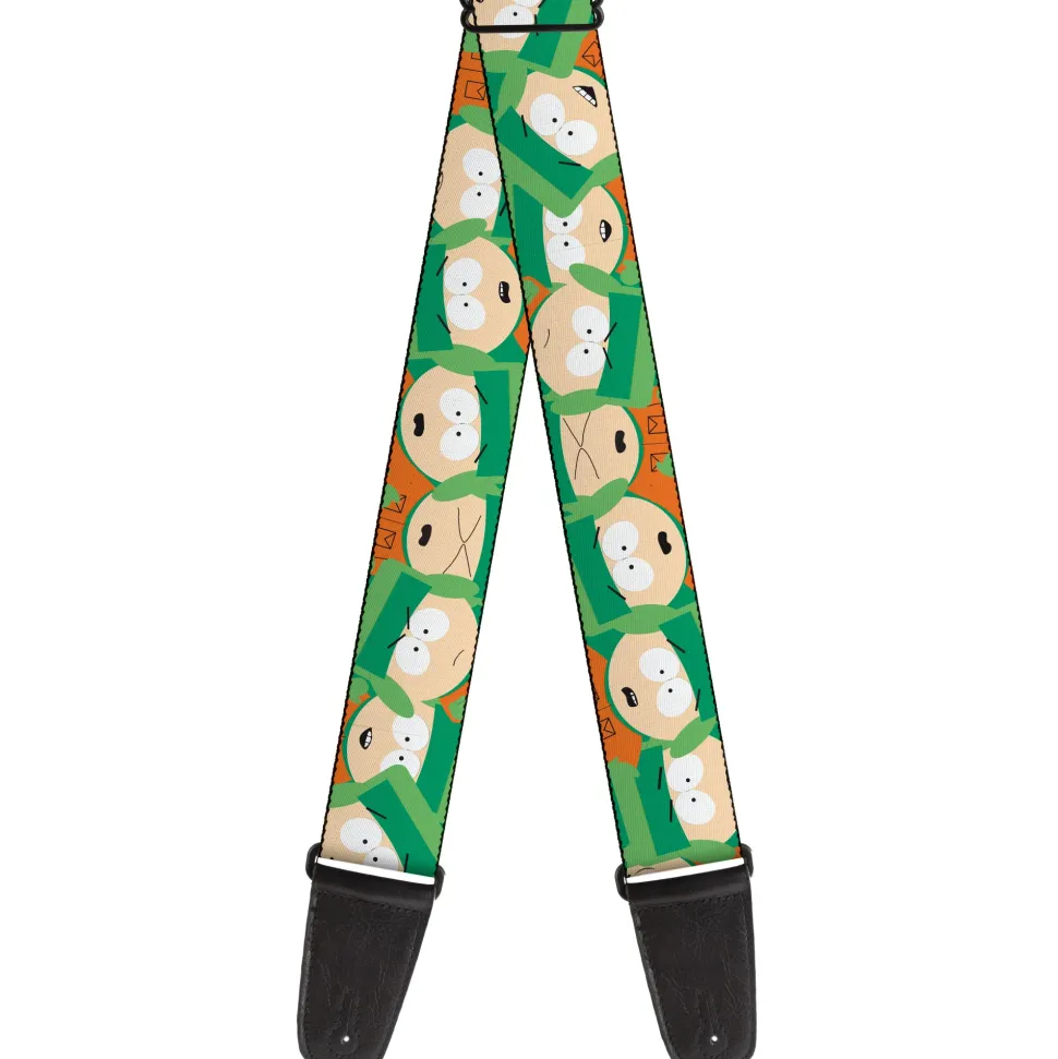 Guitar Strap - South Park Kyle Expressions Scattered Green