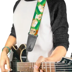 Guitar Strap - South Park Kyle Expressions Scattered Green