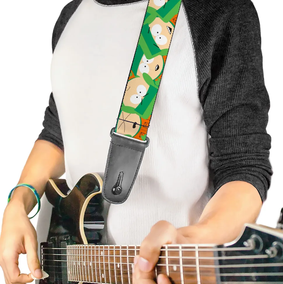 Guitar Strap - South Park Kyle Expressions Scattered Green