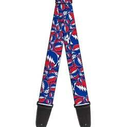 Guitar Strap - Steal Your Face Stacked Red White Blue