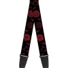 Guitar Strap - Supernatural Symbols Scattered Black Red