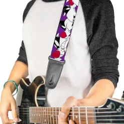 Guitar Strap - Sylvester the Cat Expressions Purple