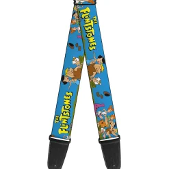 Guitar Strap - The Flintstones and Rubbles Group Pose Logo Blue