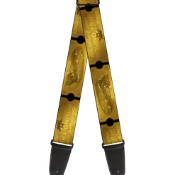 Guitar Strap - THE POLAR EXPRESS ROUND TRIP Ticket Black Golds