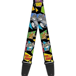 Guitar Strap - TOM & JERRY Poses Black Multi Color