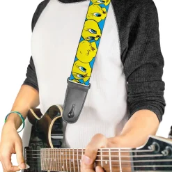 Guitar Strap - Tweety Bird CLOSE-UP Expressions Baby Blue